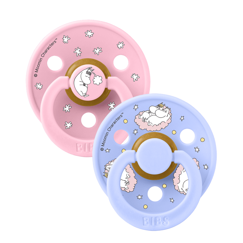 BIBS x Moomin Pacifier Colour 2 PACK Dreaming Latex Size 1 Baby Pink mix BIBS x Moomin Pacifier Colour 2 PACK Dreaming Latex Size 1 Baby Pink mix
