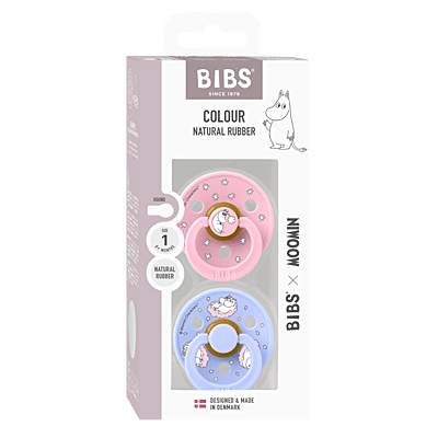 BIBS x Moomin Pacifier Colour 2 PACK Dreaming Latex Size 1 Baby Pink mix BIBS x Moomin Pacifier Colour 2 PACK Dreaming Latex Size 1 Baby Pink mix