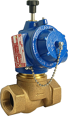 Solenoid Valve 3/4"BSP Manual Reset. Bronze VIT 0-5bar EExdIIB 24VDC M20 Solenoid Valve 3/4"BSP Manual Reset. Bronze VIT 0-5bar EExdIIB 24VDC M20