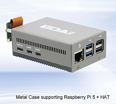 EDATEC Metal case for Raspberry Pi 5 + HAT EDATEC Metal case for Raspberry Pi 5 + HAT