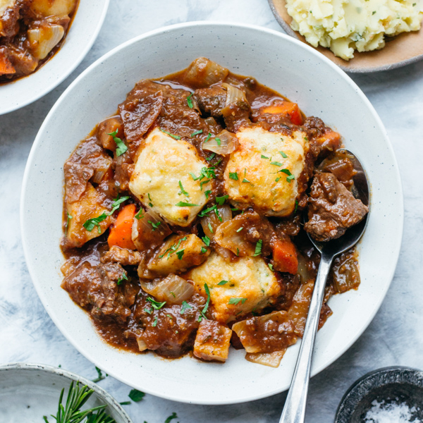 Beef casserole with cheddar and chive dumplings Beef casserole with cheddar and chive dumplings