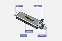 Flexxon WORM MicroSD 8GB with USB Multifunctional Card Holder