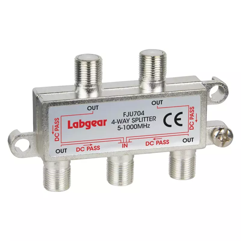 Labgear Bi-Directional DC Pass 4-Way Splitter