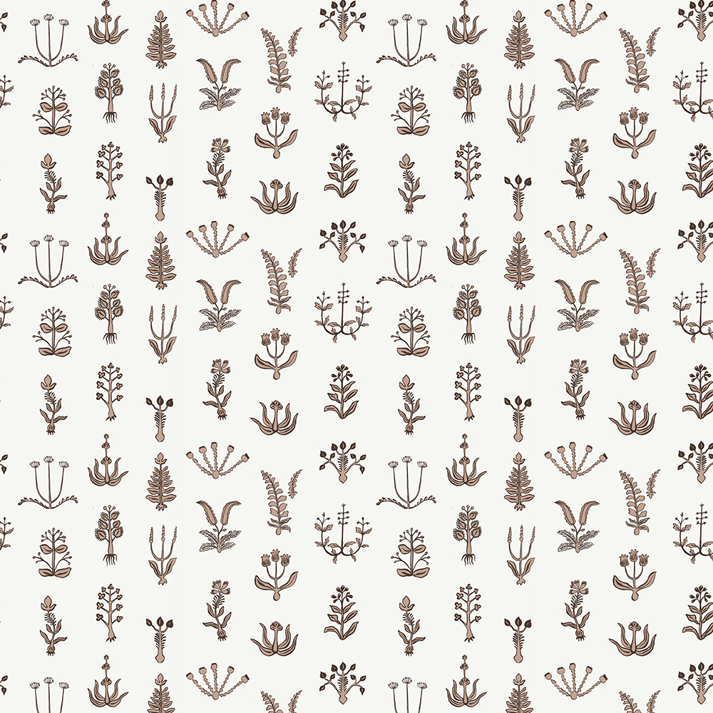 Floral Spot Wallpaper - Ham Pink - Chimney - Ceiling White Floral Spot Wallpaper - Ham Pink - Chimney - Ceiling White