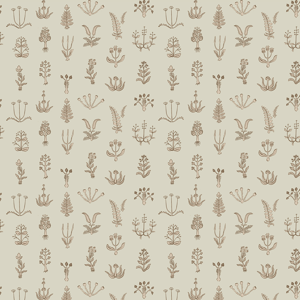 Floral Spot Wallpaper - Kemp Brown - Cromwel Stone - Maitland Green