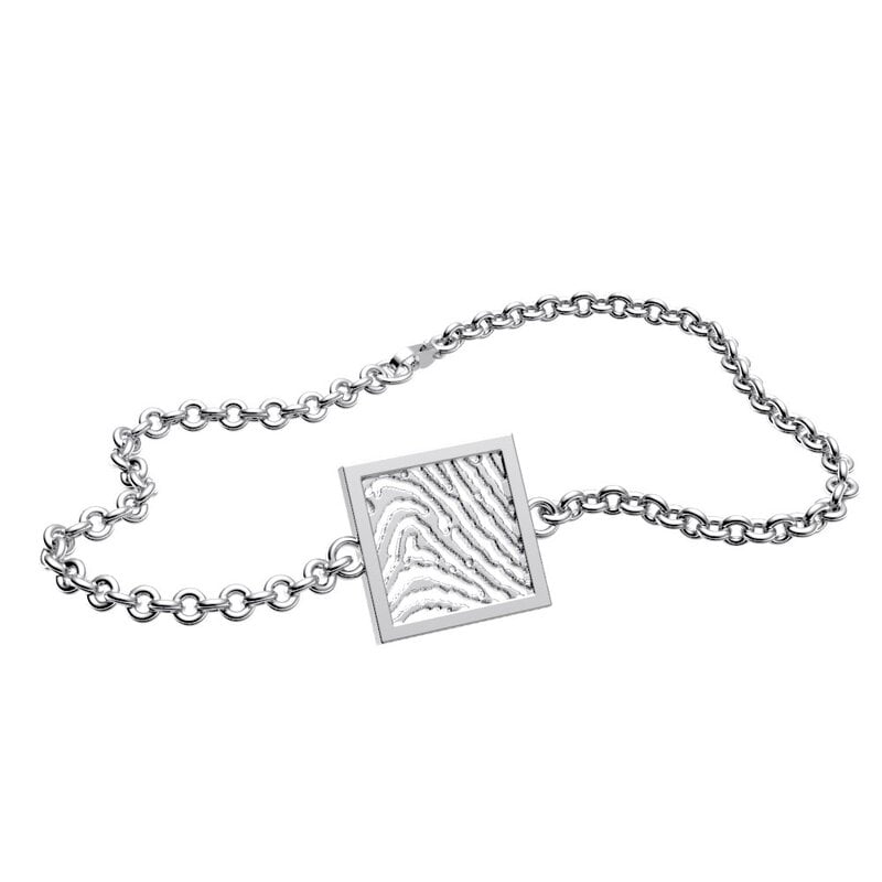 Royolz fingerprint jewelry vierkante vorm