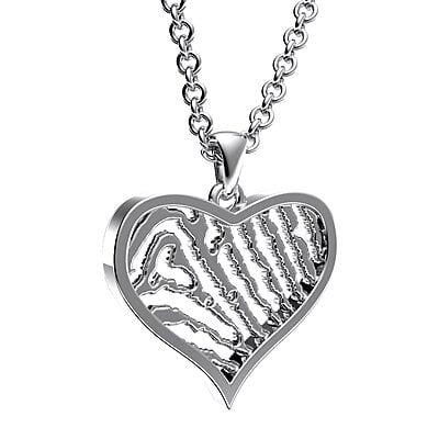 Royolz vingerafdruk hanger hart