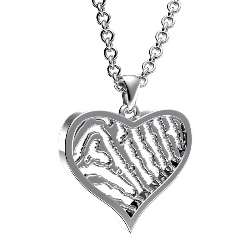 Royolz vingerafdruk hanger hart