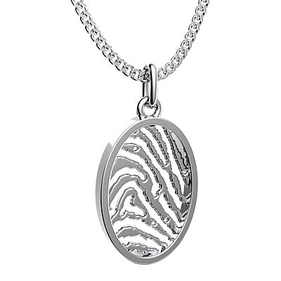 Royolz vingerafdruk hanger ovaal