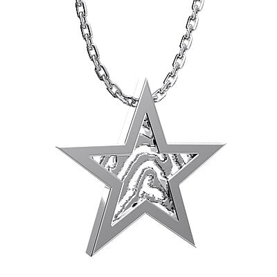 Royolz vingerafdruk hanger ster