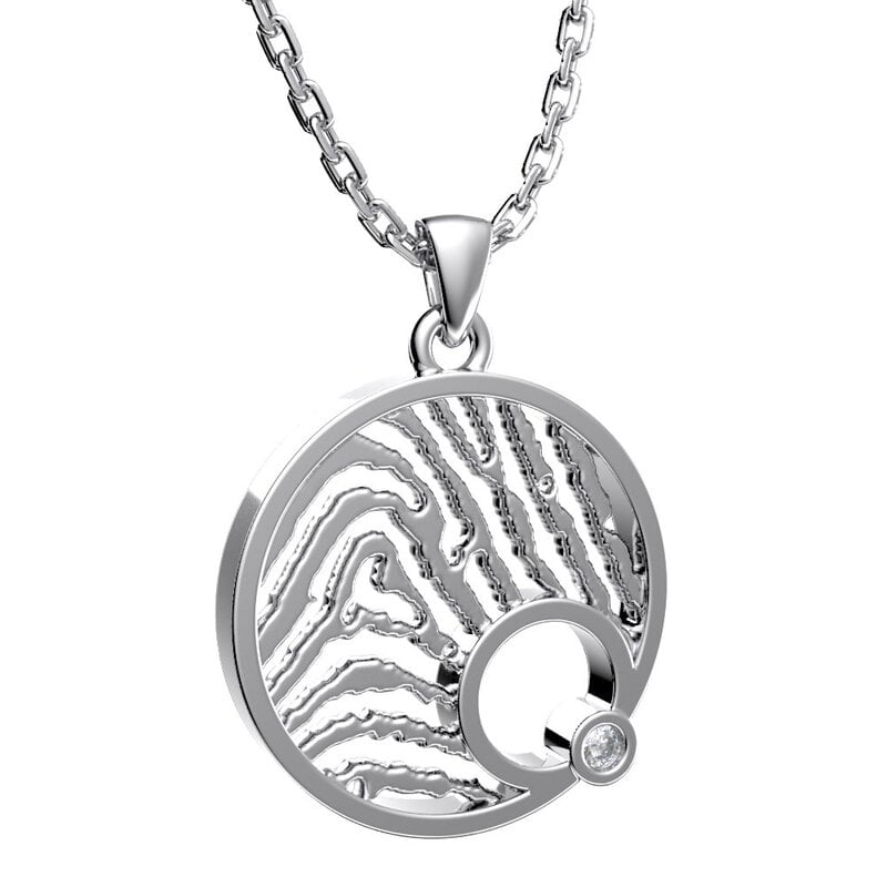 Royolz vingerafdruk hanger maanvorm