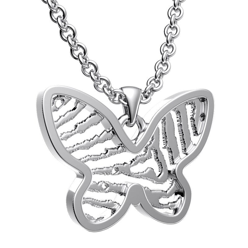 Royolz vingerafdruk hanger vlinder