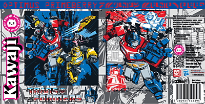 Transformers  Optimus Primeberry - Strawberry  Flavour Soda Can (12 x330ml)