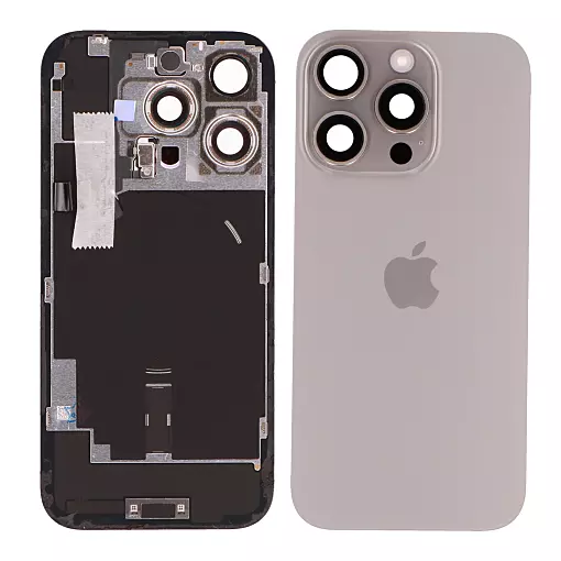 Apple iPhone 16 Pro - Back,Rear Cover Glass Panel - Natural Titanium - Original Pull - Reclaimed (Grade A)
