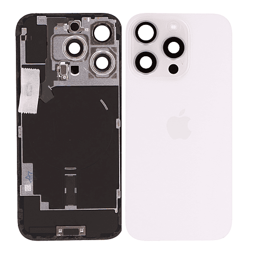 Apple iPhone 16 Pro - Back,Rear Cover Glass Panel - White Titanium - Original Pull - Reclaimed (Grade A)