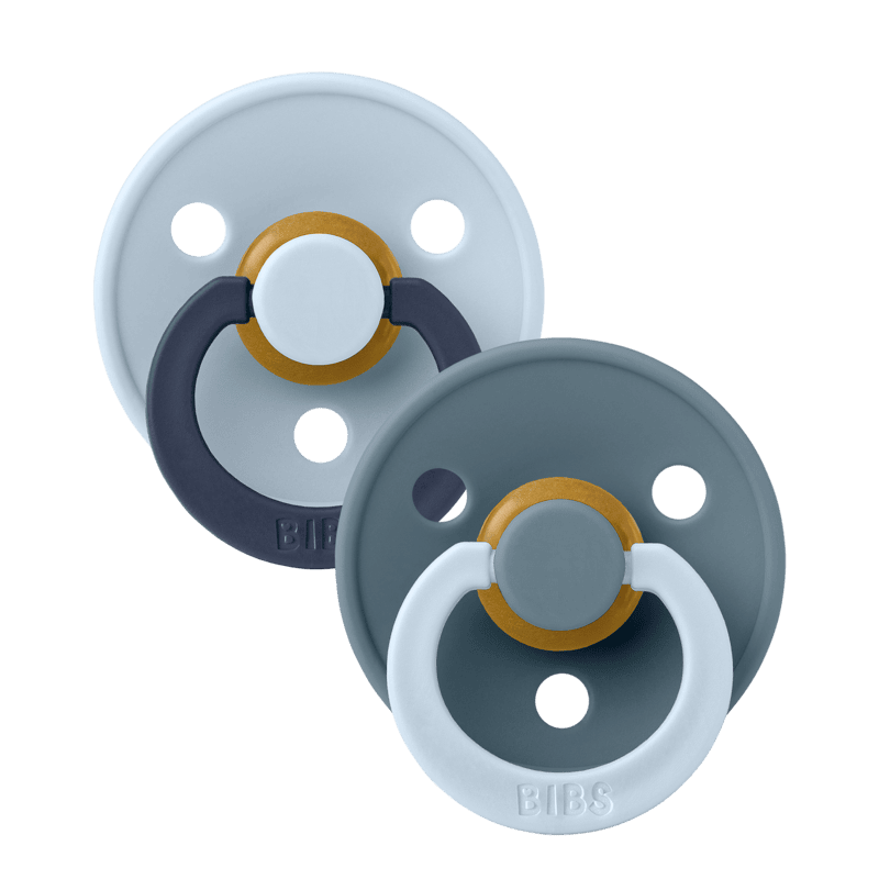 BIBS Pacifier Studio Colour 2 PACK Fusion Latex Size 3 Baby Blue Petrol Mix