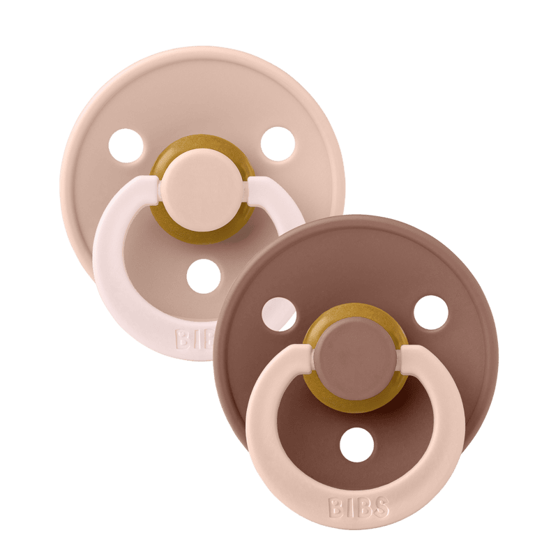 BIBS Pacifier Studio Colour 2 PACK Fusion Latex Size 1 Blush Woodchuck Mix