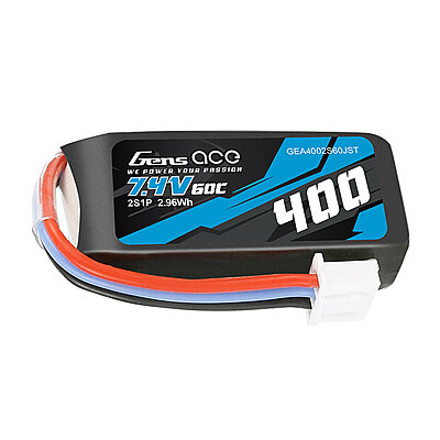 GensAce Mini Battery LiPo 2S 7.4V-400-60C (JST) 41x20x13mm 20g GensAce Mini Battery LiPo 2S 7.4V-400-60C (JST) 41x20x13mm 20g