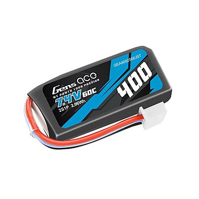 GensAce Mini Battery LiPo 2S 7.4V-400-60C (JST) 41x20x13mm 20g GensAce Mini Battery LiPo 2S 7.4V-400-60C (JST) 41x20x13mm 20g
