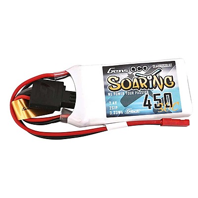 GensAce Soaring LiPo 2S 7.4V-450-30C(JST) 56.5x31x9mm 33g
