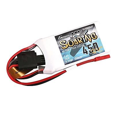 GensAce Soaring LiPo 2S 7.4V-450-30C(JST) 56.5x31x9mm 33g GensAce Soaring LiPo 2S 7.4V-450-30C(JST) 56.5x31x9mm 33g