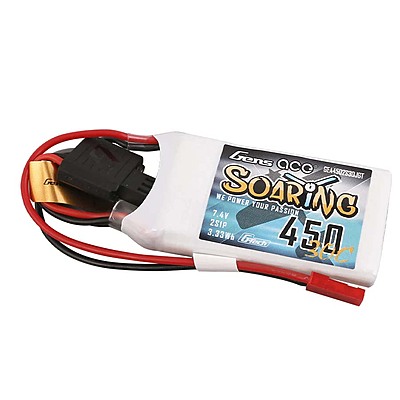 GensAce Soaring LiPo 2S 7.4V-450-30C(JST) 56.5x31x9mm 33g GensAce Soaring LiPo 2S 7.4V-450-30C(JST) 56.5x31x9mm 33g