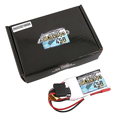 GensAce Soaring LiPo 2S 7.4V-450-30C(JST) 56.5x31x9mm 33g GensAce Soaring LiPo 2S 7.4V-450-30C(JST) 56.5x31x9mm 33g