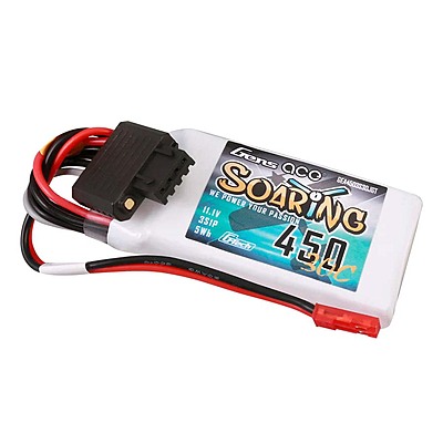 GensAce Soaring LiPo 3S 11.1V-450-30C(JST) 58x31x13.5mm 47g