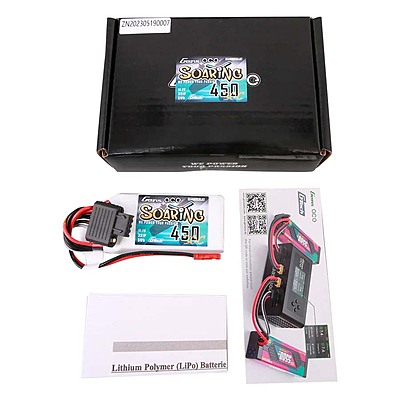 GensAce Soaring LiPo 3S 11.1V-450-30C(JST) 58x31x13.5mm 47g GensAce Soaring LiPo 3S 11.1V-450-30C(JST) 58x31x13.5mm 47g