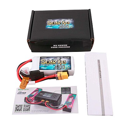 GensAce Soaring LiPo 2S 7.4V-1000-30C (XT60) 69.5x54x11mm 63g G-Tech GensAce Soaring LiPo 2S 7.4V-1000-30C (XT60) 69.5x54x11mm 63g G-Tech