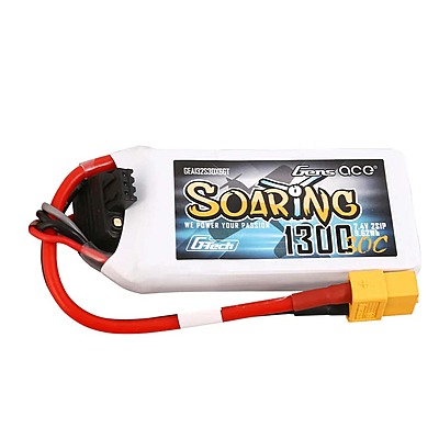 GensAce Soaring LiPo 2S 7.4V-1300-30C (XT60) 69x34x14.5mm 79g G-Tech