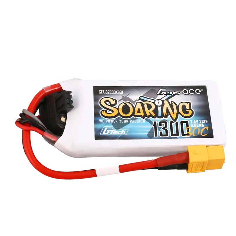 GensAce Soaring LiPo 2S 7.4V-1300-30C (XT60) 69x34x14.5mm 79g G-Tech GensAce Soaring LiPo 2S 7.4V-1300-30C (XT60) 69x34x14.5mm 79g G-Tech