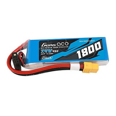 GensAce Soaring LiPo 2S 7.4V-1800-45C(XT60) 90x30x17mm 111g G-Tech GensAce Soaring LiPo 2S 7.4V-1800-45C(XT60) 90x30x17mm 111g G-Tech