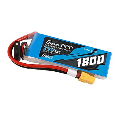 GensAce Soaring LiPo 2S 7.4V-1800-45C(XT60) 90x30x17mm 111g G-Tech GensAce Soaring LiPo 2S 7.4V-1800-45C(XT60) 90x30x17mm 111g G-Tech