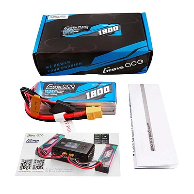 GensAce Soaring LiPo 3S 11.1V-1800-45C(XT60) 92x31x25mm 153g G-Tech GensAce Soaring LiPo 3S 11.1V-1800-45C(XT60) 92x31x25mm 153g G-Tech