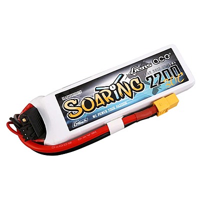 GensAce Soaring LiPo 2S 7.4V-2200-30C (XT60) 104x34.5x14.5mm 122g GT GensAce Soaring LiPo 2S 7.4V-2200-30C (XT60) 104x34.5x14.5mm 122g GT