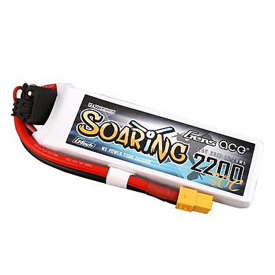 GensAce Soaring LiPo 2S 7.4V-2200-30C (XT60) 104x34.5x14.5mm 122g GT GensAce Soaring LiPo 2S 7.4V-2200-30C (XT60) 104x34.5x14.5mm 122g GT