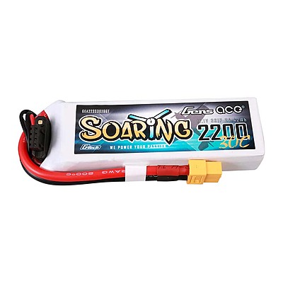 GensAce Soaring LiPo 3S 11.1V-2200-30C(XT60) 107x34x21mm 175g G-Tech GensAce Soaring LiPo 3S 11.1V-2200-30C(XT60) 107x34x21mm 175g G-Tech
