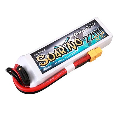 GensAce Soaring LiPo 3S 11.1V-2200-30C(XT60) 107x34x21mm 175g G-Tech GensAce Soaring LiPo 3S 11.1V-2200-30C(XT60) 107x34x21mm 175g G-Tech