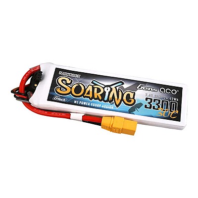 GensAce Soaring LiPo 2S 7.4V-3300-30C (XT90) 132.5x42x13.5mm 183g GT GensAce Soaring LiPo 2S 7.4V-3300-30C (XT90) 132.5x42x13.5mm 183g GT