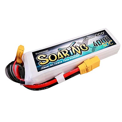 GensAce Soaring LiPo 3S 11.1V-4000-30C(XT90) 136x42.5x22.5mm 290g GT