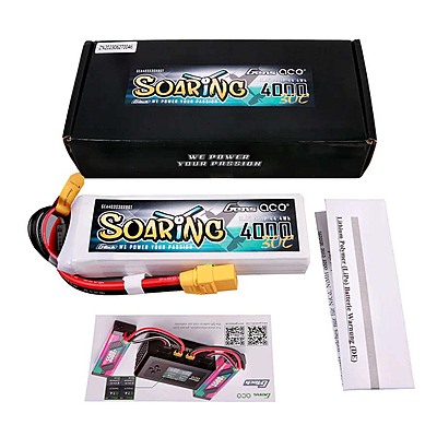 GensAce Soaring LiPo 3S 11.1V-4000-30C(XT90) 136x42.5x22.5mm 290g GT GensAce Soaring LiPo 3S 11.1V-4000-30C(XT90) 136x42.5x22.5mm 290g GT