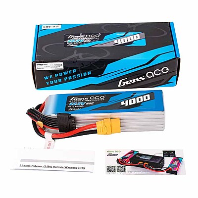 GensAce Soaring LiPo 6S 22.2V-4000-60C (XT90) 164x46x43mm 690g G-Tech GensAce Soaring LiPo 6S 22.2V-4000-60C (XT90) 164x46x43mm 690g G-Tech