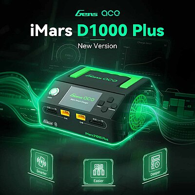 GensAce Charger iMars D1000 PLUS Smart Dual Channel AC 1000W (EU) GensAce Charger iMars D1000 PLUS Smart Dual Channel AC 1000W (EU)
