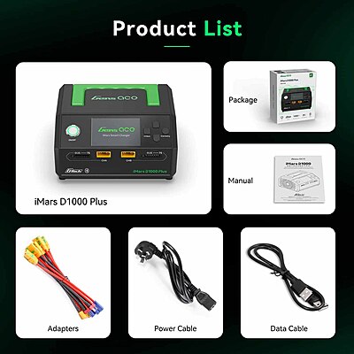 GensAce Charger iMars D1000 PLUS Smart Dual Channel AC 1000W (UK) GensAce Charger iMars D1000 PLUS Smart Dual Channel AC 1000W (UK)