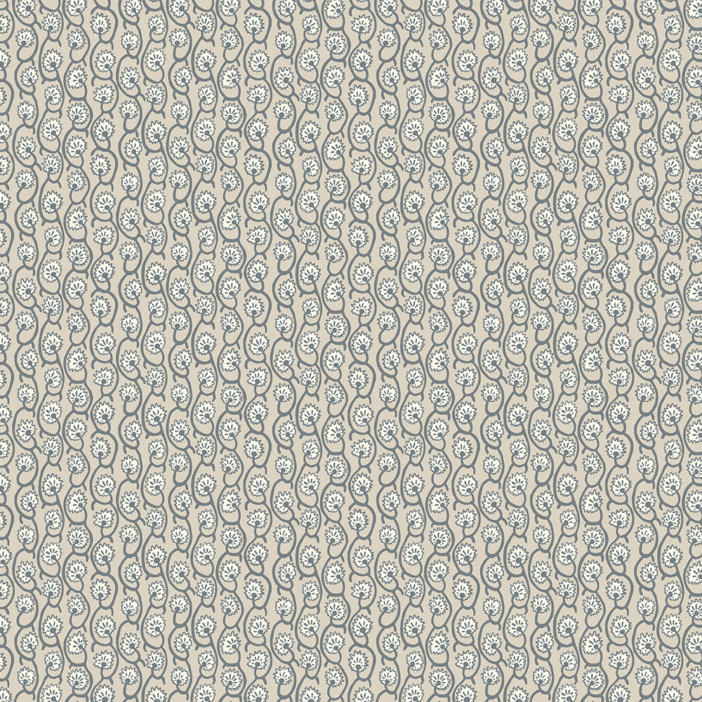 Geranium Stripe Wallpaper - Bude Blue - Clarke White - Edge Sand Geranium Stripe Wallpaper - Bude Blue - Clarke White - Edge Sand