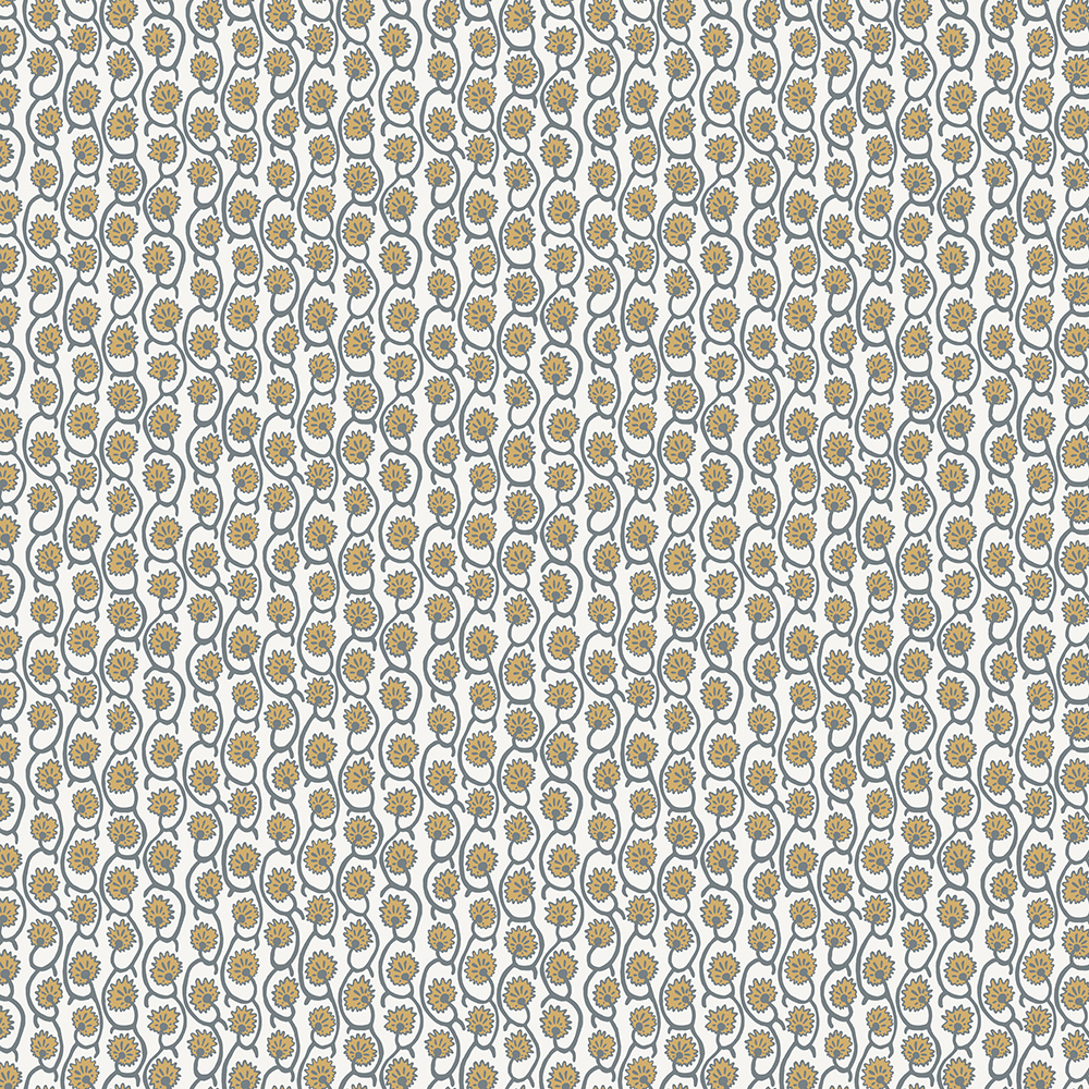 Geranium Stripe Wallpaper - Bude Blue - Smith Yellow - Kempton White Geranium Stripe Wallpaper - Bude Blue - Smith Yellow - Kempton White