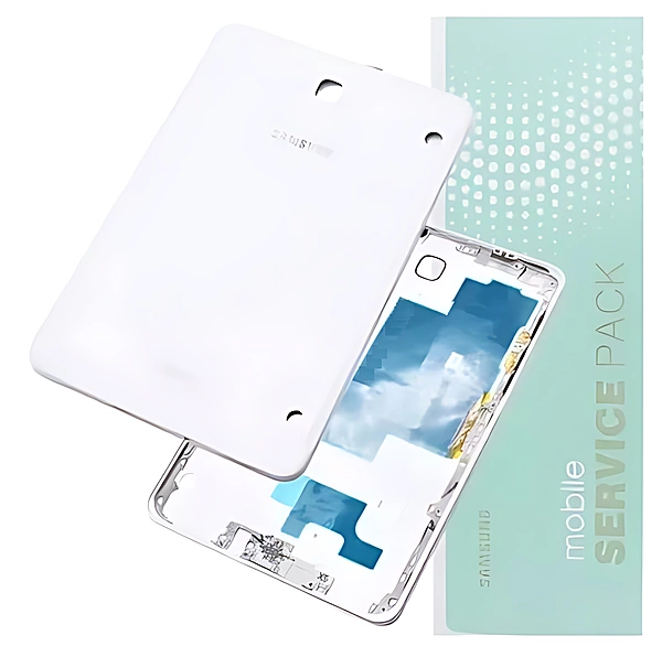 Genuine Samsung Tab S2 8" , T713 - Replacement Battery Cover , Rear Housing With Buttons - White - Service Pack - GH82 - 11972B