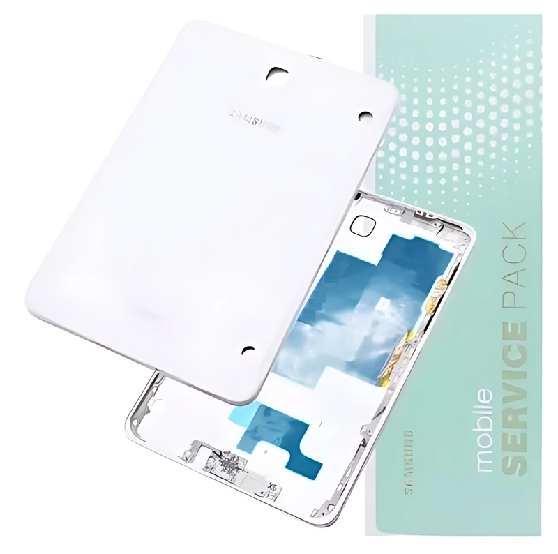 Genuine Samsung Tab S2 8" , T713 - Replacement Battery Cover , Rear Housing With Buttons - White - Service Pack - GH82 - 11972B