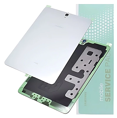 Genuine Samsung Tab S3 9.7" , T820 - Replacement Battery Cover , Rear Panel With Camera Lens - White - Service Pack - GH82 - 13895B
